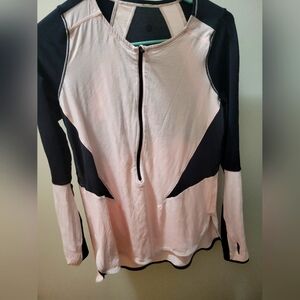 Lululemon half zip pink and black long sleeve. Size 10.